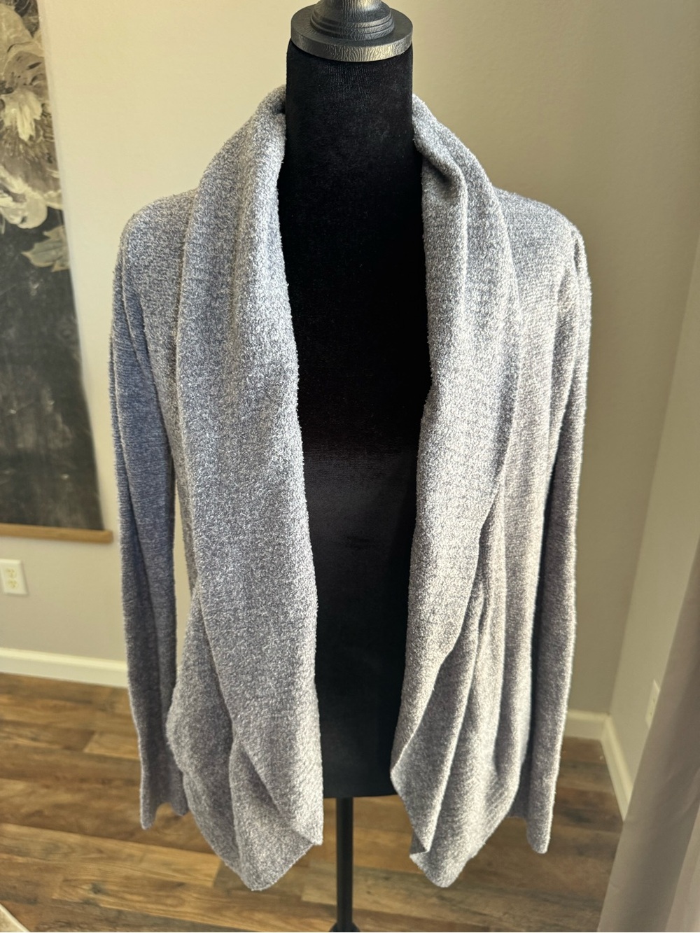 Barefoot Dreams Heather Gray Open-Front Cozy Shawl Cardigan